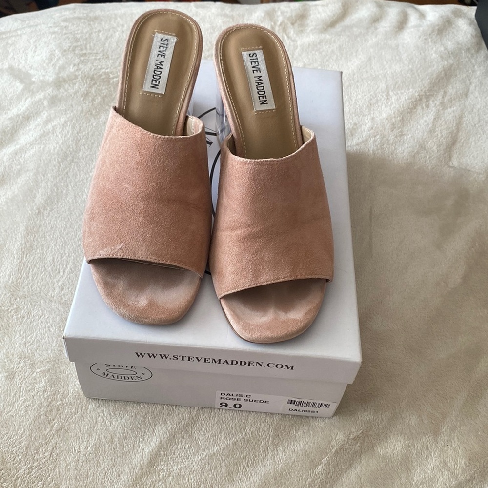 Steve Madden rose suede mules